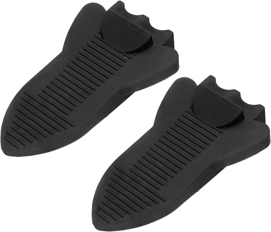 uxcell 2 Pcs Door Stoppers for Bottom of Door, Rubber Stackable Door Stopper Wedge Anti-Slip, 2.13 Inch, Black