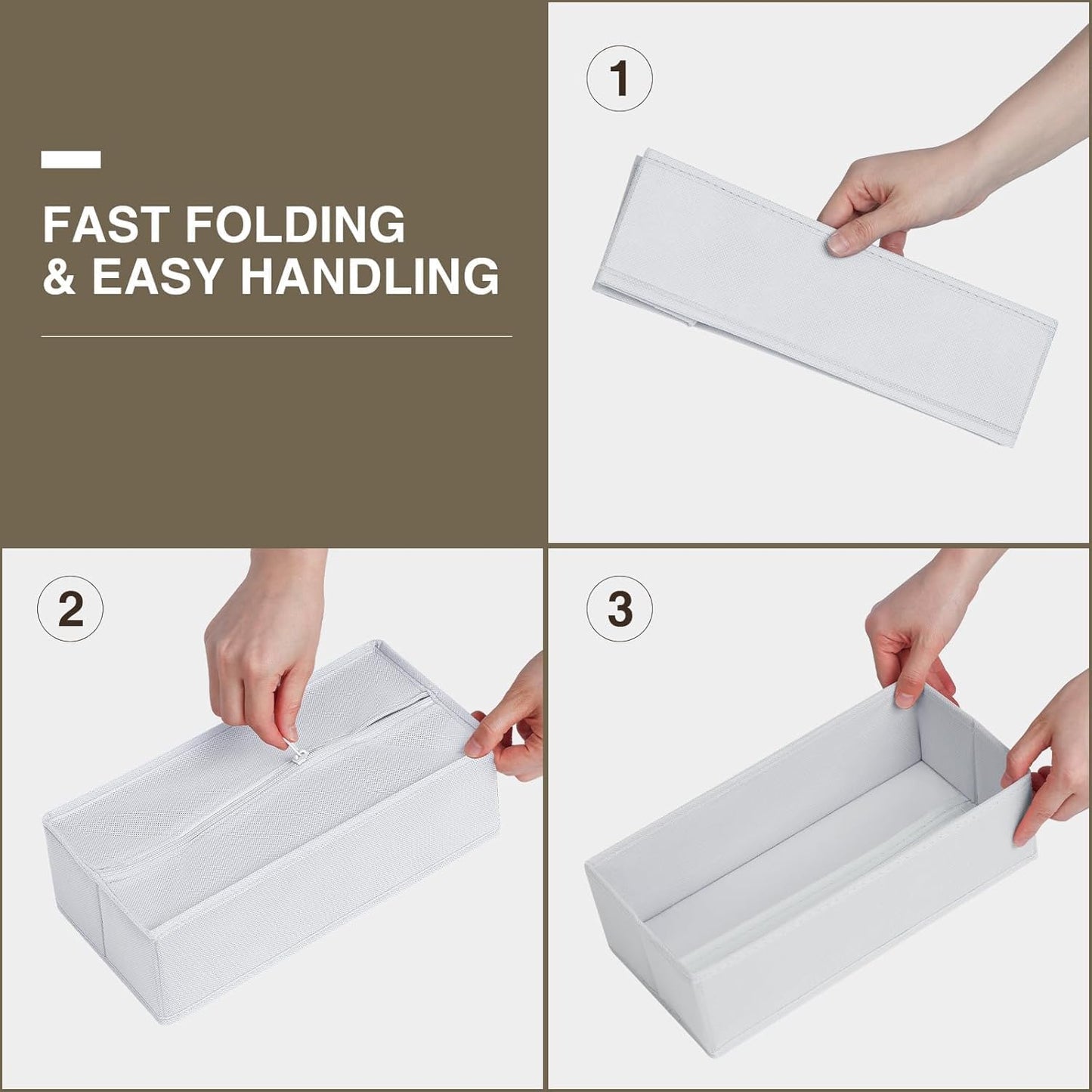 DIMJ Drawer Organizer Clothes 15 Pack - Foldable Baby Organizers and Storage & Dresser Organizer for Bedroom, Closet - Nursery Organization Dresser Dividers for underwear, Sock,Bra, Belt, Tie, White