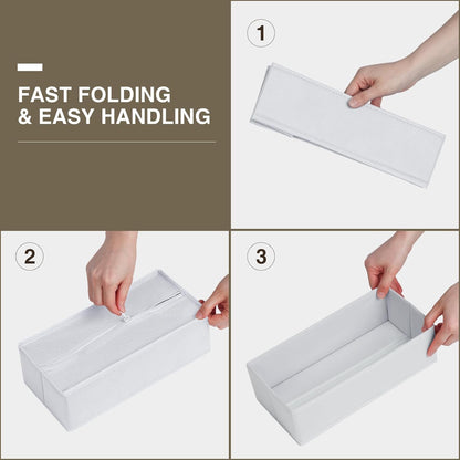 DIMJ Drawer Organizer Clothes 15 Pack - Foldable Baby Organizers and Storage & Dresser Organizer for Bedroom, Closet - Nursery Organization Dresser Dividers for underwear, Sock,Bra, Belt, Tie, White