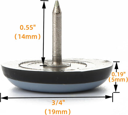 Furniture Glides Sliders-Furnigear PTFE (Teflon) Chair Leg Movers Sliders for Carpet Surface - Move Your Furniture Easy & Safely - Best Floor Protector (3/4" Nail, 40pack, not for Wood Floors)