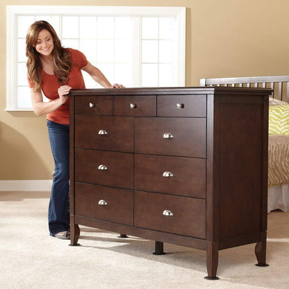 Ezprotekt 8 Pack Reusable Large Furniture Movers Sliders for Carpet, 5" Square Furniture Moving Pads, Carpet Sliders for Heavy Sofa Bed Couch Fridge, Furniture Glides Easily and Quickly (Beige)