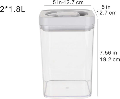 Amazon Basics Airtight Food Storage Containers, BPA Free, with Twist/Turn Lids, for Kitchen Pantry Organization, 10-Piece Square Set, Clear Plastic