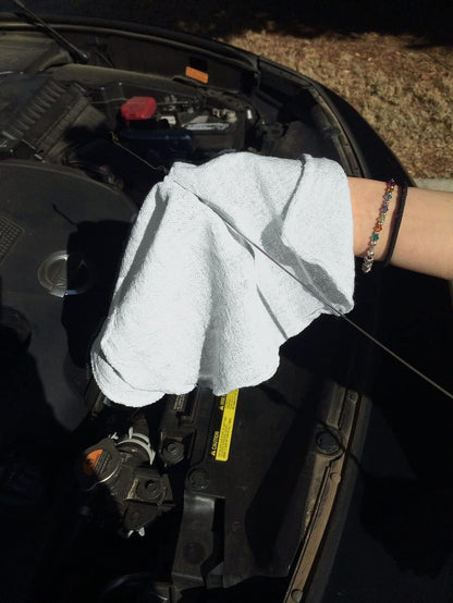 Avalon Towels Cotton Shop Rags – (Pack of 50) Size 12x14 Inches Cleaning Rags – Absorbent Shop Towels and Multipurpose Cleaning Towels for Automobiles, Industries, Garage and Homes (Grey)