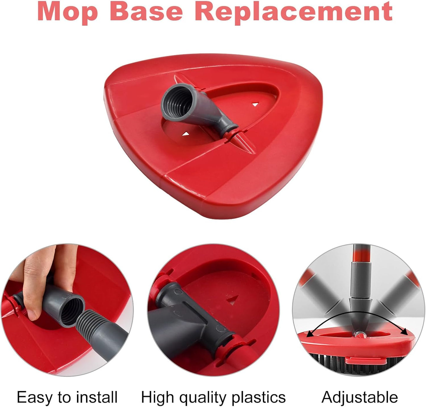 Mop Handle for Ocedar,Spin Mop Replacement Head Base Compatible with O Cedar,4-Section Spin Mop Handles and Base for EasyWring Spin Mop