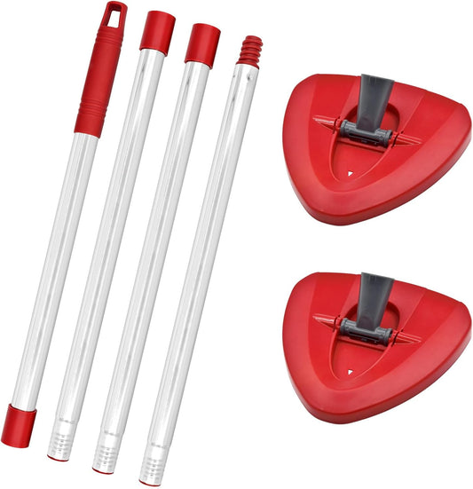 Mop Handle for O Cedar,2 Spin Mop Base for Ocedar, Mop Stick Pole Handle Adjustable 30-58" and Replacement Mop Base Part for EasyWring Spin Mop, Lightweight & Durable