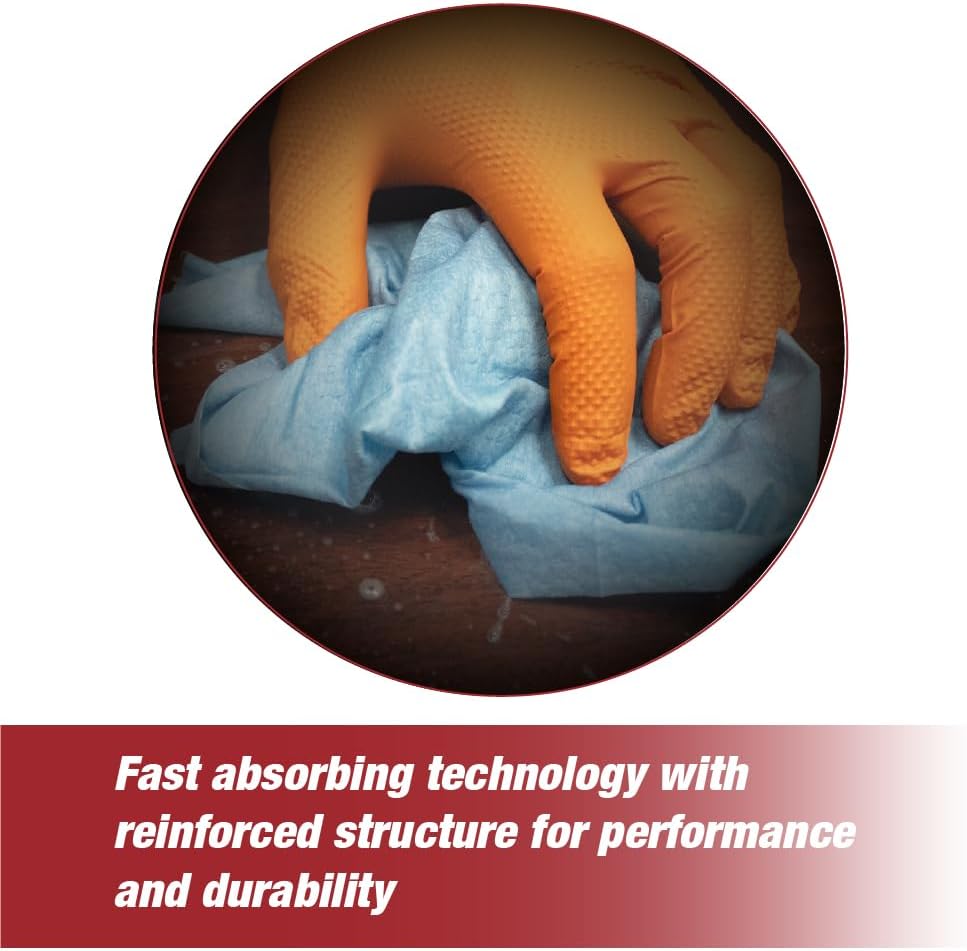 PrepWipe Heavy Duty Cleaning Towels, Lint Free Industrial Paper Towels, Disposable Pack of 300 Sheets 10"x14" (8 Boxes)- 26028