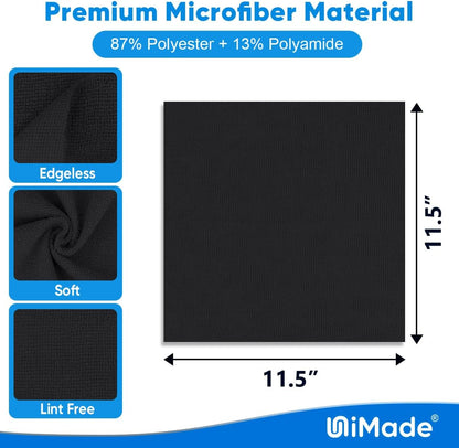 Microfiber Cleaning Cloth, 50 Pack Microfiber Towels for Cars Reusable Shop Rags Bulk Lint Free Cleaning Towels for Car Kitchen Automotive Bar Mechanic Restaurant Garage, 11.5"x 11.5", Black