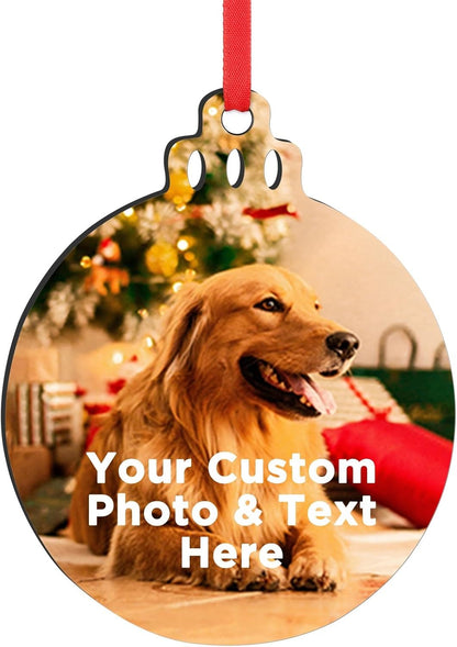 Personalized Christmas Ornaments 2025 Customized with Photo Text Ornament Keepsake Pet First Christmas Ornament Bulk Custom Wooden Xmas Tree Decorations, Wood Lantern