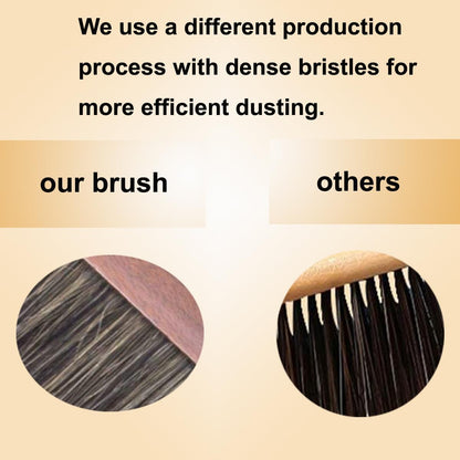 Hand Broom Counter Duster Dusting Brush for Home Cleaning, Soft Dust Brush with Long Wooden Handle for Bed Sofa Furniture Couch Bench Car, 15''Length