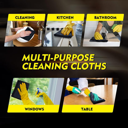 HOMEXCEL Black Microfiber Cleaning Cloth 50 Pack, 12.5 x 12.5 inch Microfiber Towels for Cars, Ultra Absorbent Car Washing Cloth, Lint Free Streak Free Cleaning Rags for Car, Kitchen, and Window