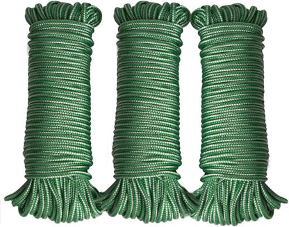 Diamond Braided Polypropylene Rope Nylon Rope Mix Thick Heavy Duty Ropes 5/32'' 66ft 3Packs High Strength Perfect for Clothesrope Camping Hiking and Other Outdoor Activities