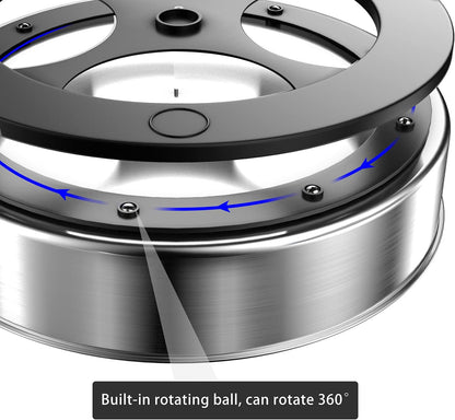 VAEHOLD Pantry Cabinet Lazy Susan Stainless Steel Black Spice Rack Turntable - Decorative Trays Storage Containers Organizer for Kitchen Cabinet, Snacks, Bathroom (10 inches)