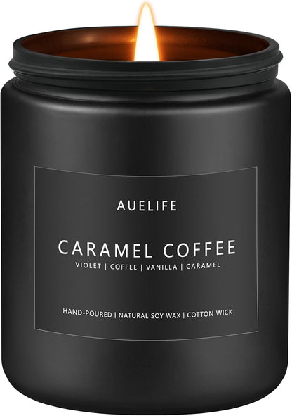 Caramel Coffee Candle | Men Scented Candles for Home, Candles Gifts for Women Men - Soy Candle for Home Scented - Aromatherapy Gifts for Men - 7oz 50 Hours Long Burning