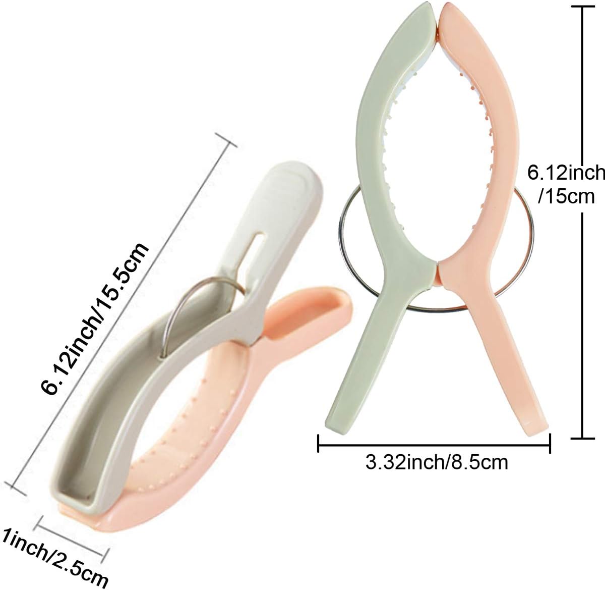 10 Pack Beach Towel Clips for Beach Chairs Jumbo Size Towel Clamps Lounge Pool Chairs on Cruise Chair Plastic Clothes Pegs Hanging Clip Clamps Large Items Cruise Vacation