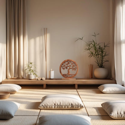 Decozen Solid Wood Tree of Life Sculpture - Home Decor, Living Room, Boho, Shelf, Coffee Table, Centerpiece Table Decorations, Mantle, Dining Table Centerpiece, Bathroom Shelf, Entryway, Farmhouse