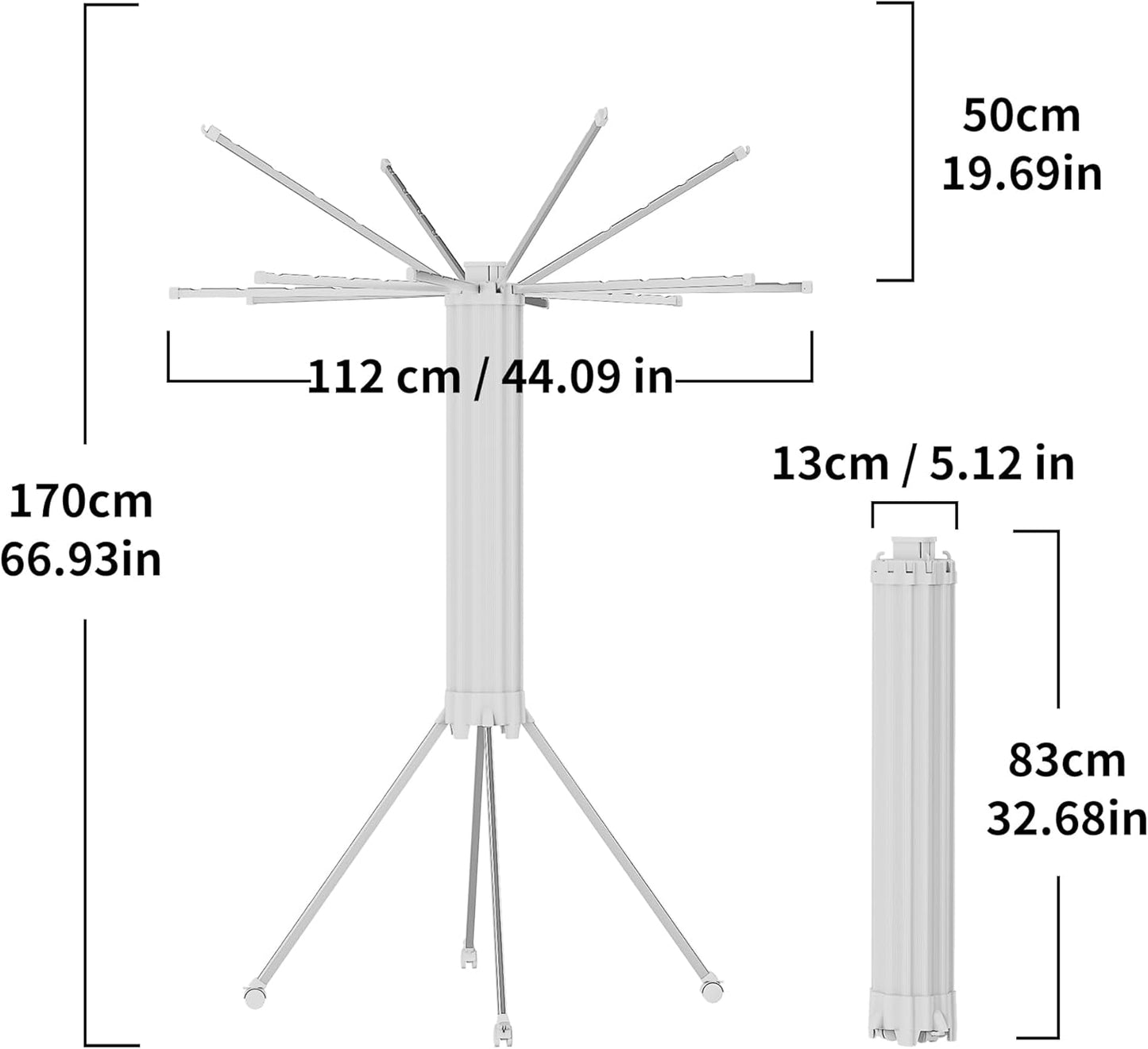 JOOM 4 Legs Single Layer Clothes Drying Rack, Garment Rack Portable and Foldable Space Saving Laundry Drying Rack - Drying Rack Clothing Floor Folding Balcony Bedroom Household Aluminum