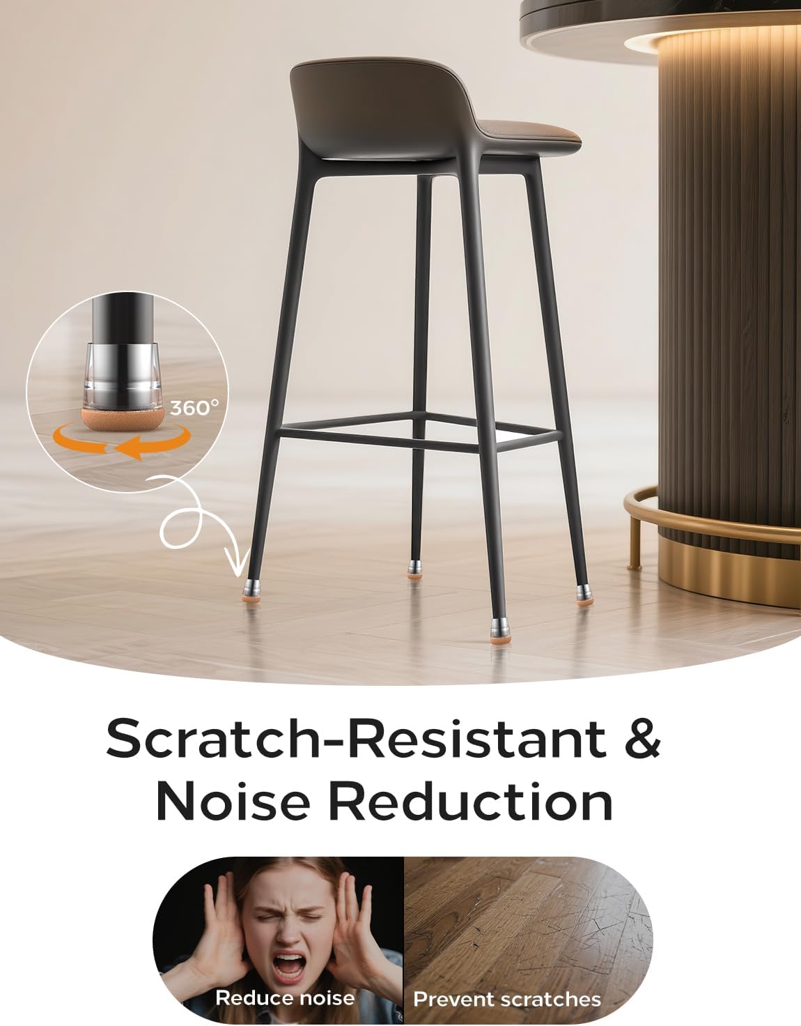 24-Pack Silicone Chair Leg Floor Protectors for Hardwood Floors -Felt Furniture Pads, Rubber Chair Leg Covers/Caps - Noise Reducing & Scratch-Proof - Round Small (Fits 14/16"-15/16" / 21-25mm), Clear