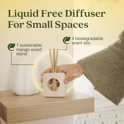 Enviroscent Non-Toxic Air Freshener for Home | Liquid Free Diffuser | Home Fragrance Lasts Over 30 Days | Kit includes 1 Mango Wood Stand & 1 Scent Stix Refill (Lemon Leaf & Thyme)