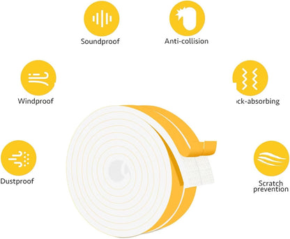 Closed Cell Foam Weather Stripping for Various Door Seal and Window Insulation, One Sided Foam Strips Adhesive, SoundProof Weatherproof AC Seal Strip, Shock-Absorbing (3/4 in x 1/4 in x 13Ft)