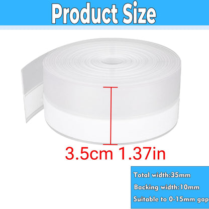 Weather Stripping Door Seal Strip 33 Feet Strip Bottom Draft Insulation Stopper Weatherproof Soundproof for Door Frame or Window Sealer Bathroom Shower Glass Gaps