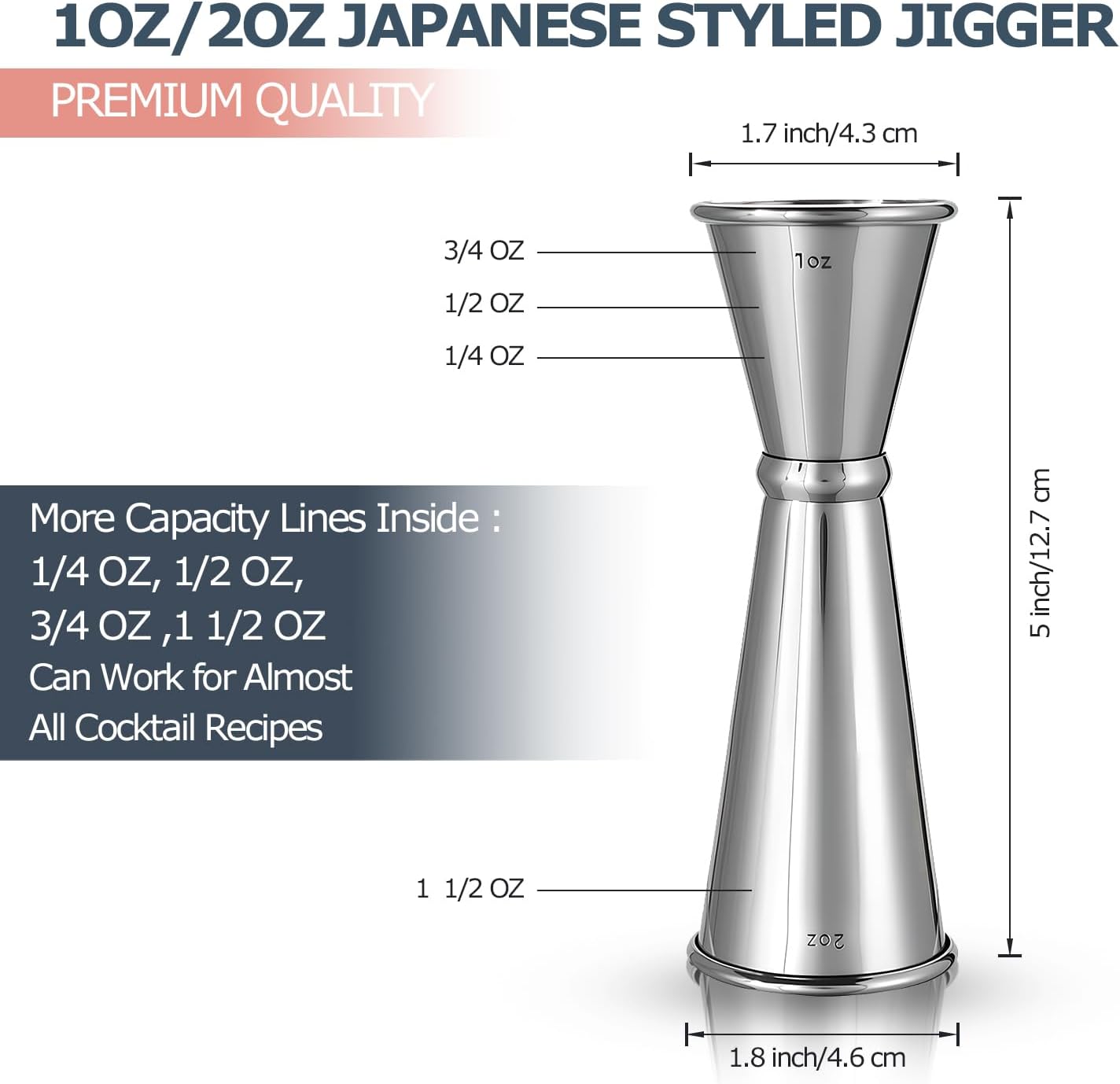 HMYBAR® Mixology Bartender kit | Cocktail Shaker Set | Boston Shaker Set, 20/28 OZ | Martini Making Set for Home Bar.Total 31 pcs incl 39-Recipe Cocktail Cards. Silver Tools. Bamb Stand Natural Color