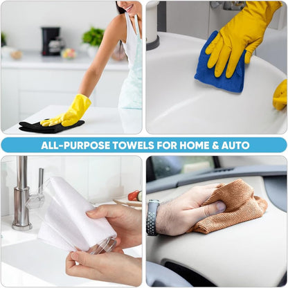 AIDEA Microfiber Cleaning Cloth Roll, 75PK, Black Microfiber Towels for Cars, Reusable Paper Towels Tear Away Cloth, Shop Rags, Lint Free Cleaning Rags for House, Kitchen, Window, 11.5"×11.5"