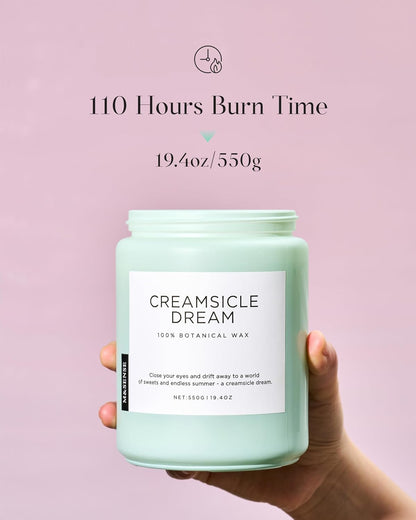 M&SENSE Orange Creamsicle Scented Candle, 19.4oz 110 Hours Slow Burning Non Toxic Natural Soy Wax 2 Wick Candle for Home Scented, Long Lasting Home Fragrance Gifts for Housewarming & Anniversry