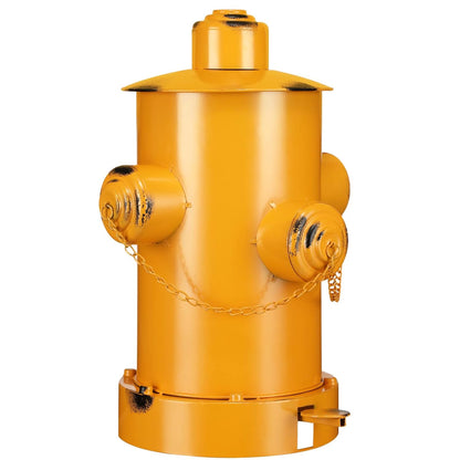 Hoolerry Fire Hydrant Trash Can Retro Creative Garbage Can with Inner Bucket Large Capacity Wrought Iron Pedal Trash Can Indoor Outdoor Waste Bins for Park Garden Kitchen Garbage (Yellow, Medium)