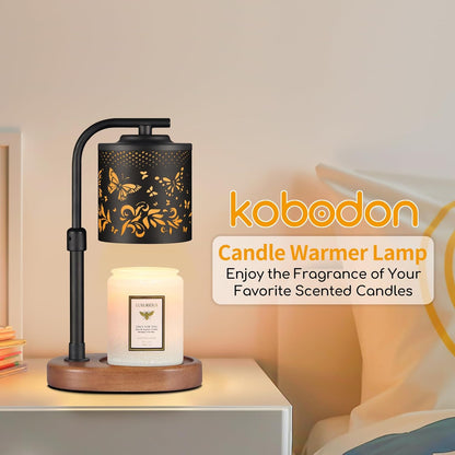 kobodon Candle Warmer Lamp with Timer,Birthday Gifts for Women Mom,Adjustable Height for Scented Jar Candles,Electric Candle Lamp Warmer for Home Decor(Butterfly)