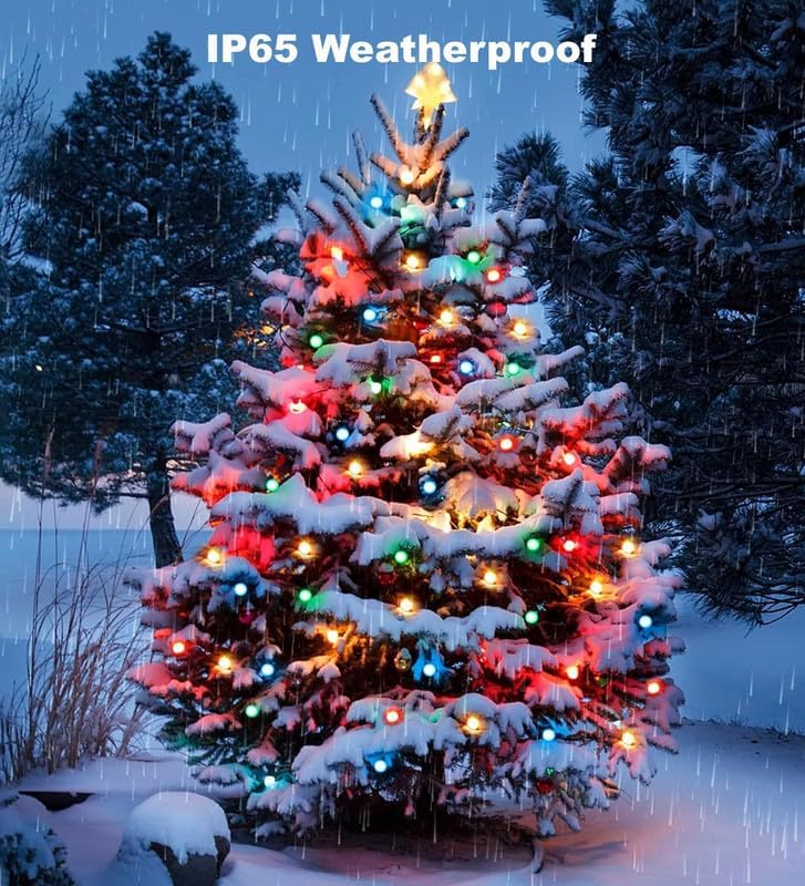 Hoofun Smart String Lights USB Powered, 33ft 50 LED Color Changing Globe Fairy Lights, Bluetooth APP & Remote Control, DIY Color, Music Sync Decorative for Bedroom Christmas Tree Tent Indoor Outdoor