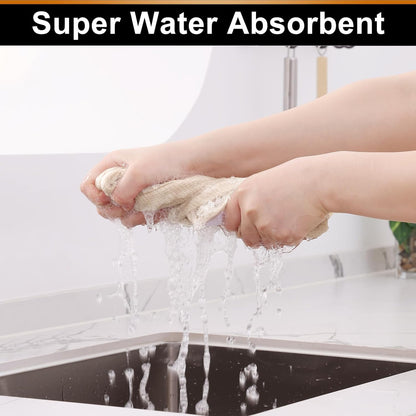 Homaxy 100% Cotton Waffle Weave Kitchen Towels - 8 Pack Soft and Absorbent Dish Towels - 16 x 26 Inches Quick Dry Hand Towels - Beige