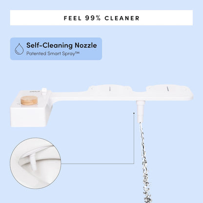 TUSHY Classic 3.0 Bidet Toilet Seat Attachment - A Non-Electric Self Cleaning Water Sprayer with Adjustable Water Pressure Nozzle, Angle Control & Easy Home Installation, (White/Bronze)