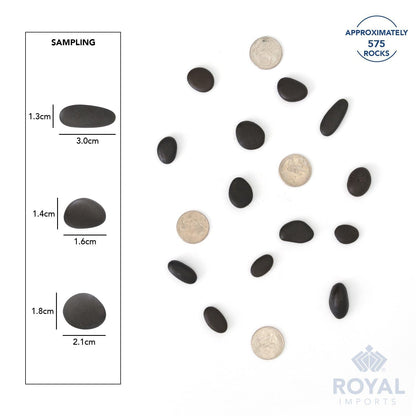 Royal Imports 2LBS River Rocks Decorative Ornamental Pebbles, Garden Landscaping Stones, Gravel Filler for Plants, Vases, Succulents, Home Decor, Aquariums, Crafting, Animal Habitat - Small Black