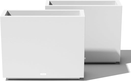 Veradek Block Series Span Plastic Planter - Tall Rectangular Planter for Indoor or Outdoor Patio/Porch | Durable All-Weather with Removable Insert Bucket | Modern Design for Plants, Flowers, Garden