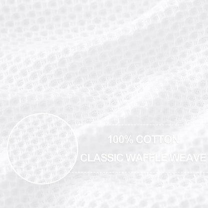 Homaxy 100% Cotton Oversized Waffle Weave Kitchen Dish Towels, Ultra Soft Absorbent Quick Drying Cleaning Towel, 20 x 28 Inches, 4-Pack, White