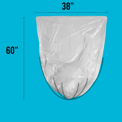 55-60 Gallon Trash Bags, 50 Count Bulk, Heavy Duty Clear Plastic Recycling Bags, Multi-purpose Garbage Bags for home Commercial, Outdoor, Construction, Industrial, Lawn, Leaf