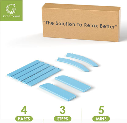 GREENVINES Adirondack-Ottoman | Set of 2 | HDPE Plastic | Outdoor Footrest | All Weather | Foot Rest | Foot Stool | Arctic | for Adirondack Chair | for Patio Backyard Pool