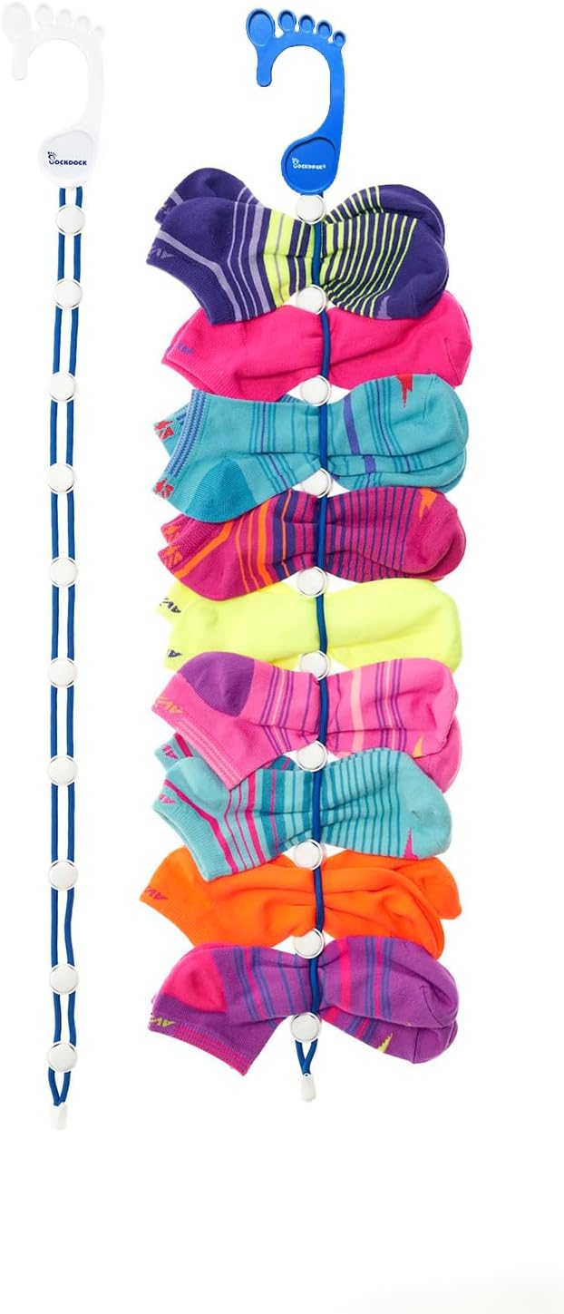Sock Laundry Solution for Washing Drying & Storing Socks in Pairs, Clip & Hold Socks in Washer Dryer & Closet 2-Pack