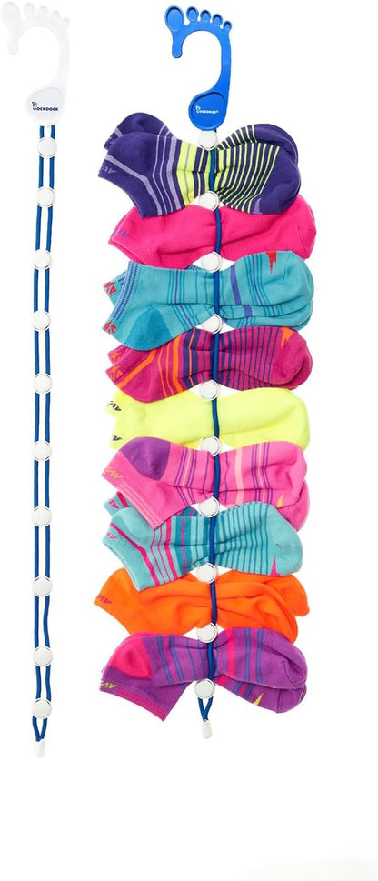 Sock Laundry Solution for Washing Drying & Storing Socks in Pairs, Clip & Hold Socks in Washer Dryer & Closet 2-Pack