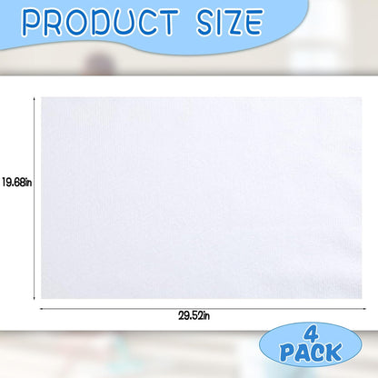 4 Pack Extra Large Microfiber Cleaning Cloths 20"x30", Lint-Free Reusable Towels for Home, Glass, Windows, Office, Kitchen, Bathroom – White