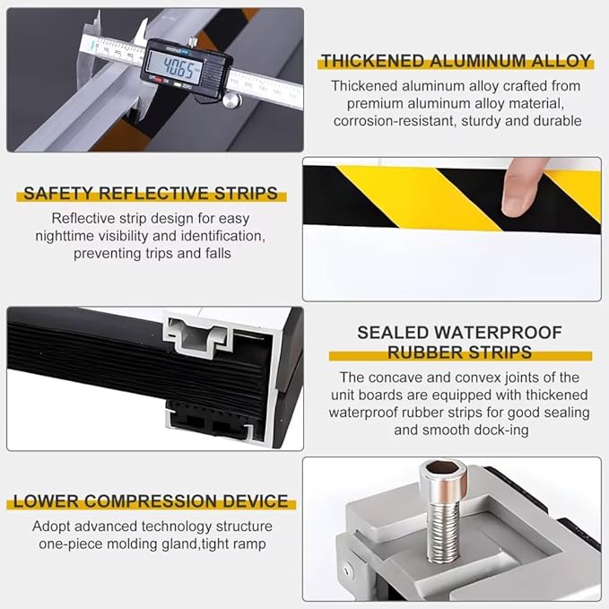 Flood Barriers for Home Exterior, Aluminum Thickened Reusable Detachable Water Barrier, Water Barriers for Flooding Protection Barrier,Home, Shop Door, Garage, Basement Entrance