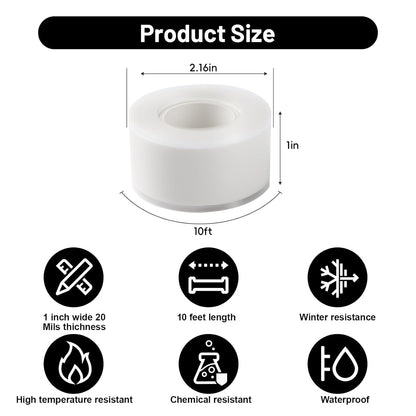 Self Fusing Silicone Tape 4 Rolls 1 in x 10' White Waterproof Rescue Tape Rubber Leak Silicone Self-amalgamating Tape for Plumbing, Sealing Pipes, Hose Repair, Outdoor Coax and Tool Fixation