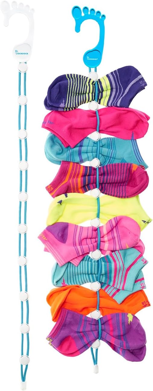Sock Laundry Solution for Washing Drying & Storing Socks in Pairs, Clip & Hold Socks in Washer Dryer & Closet 2-Pack