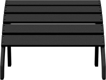 WestinTrends Dylan Outdoor Patio HDPE Adirondack Ottoman Footrest, Black