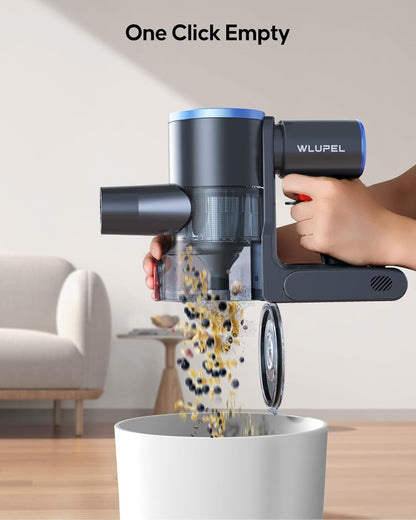 Cordless Vacuum Cleaner, 30Kpa/400W/45Mins Stick Cordless Vacuum Cleaner Rechargeable, 80000RMP Lightweight Handheld Vacuum for Home with LED Display Screen, for Hardwoods/Floors/Carpets/Pet Hair