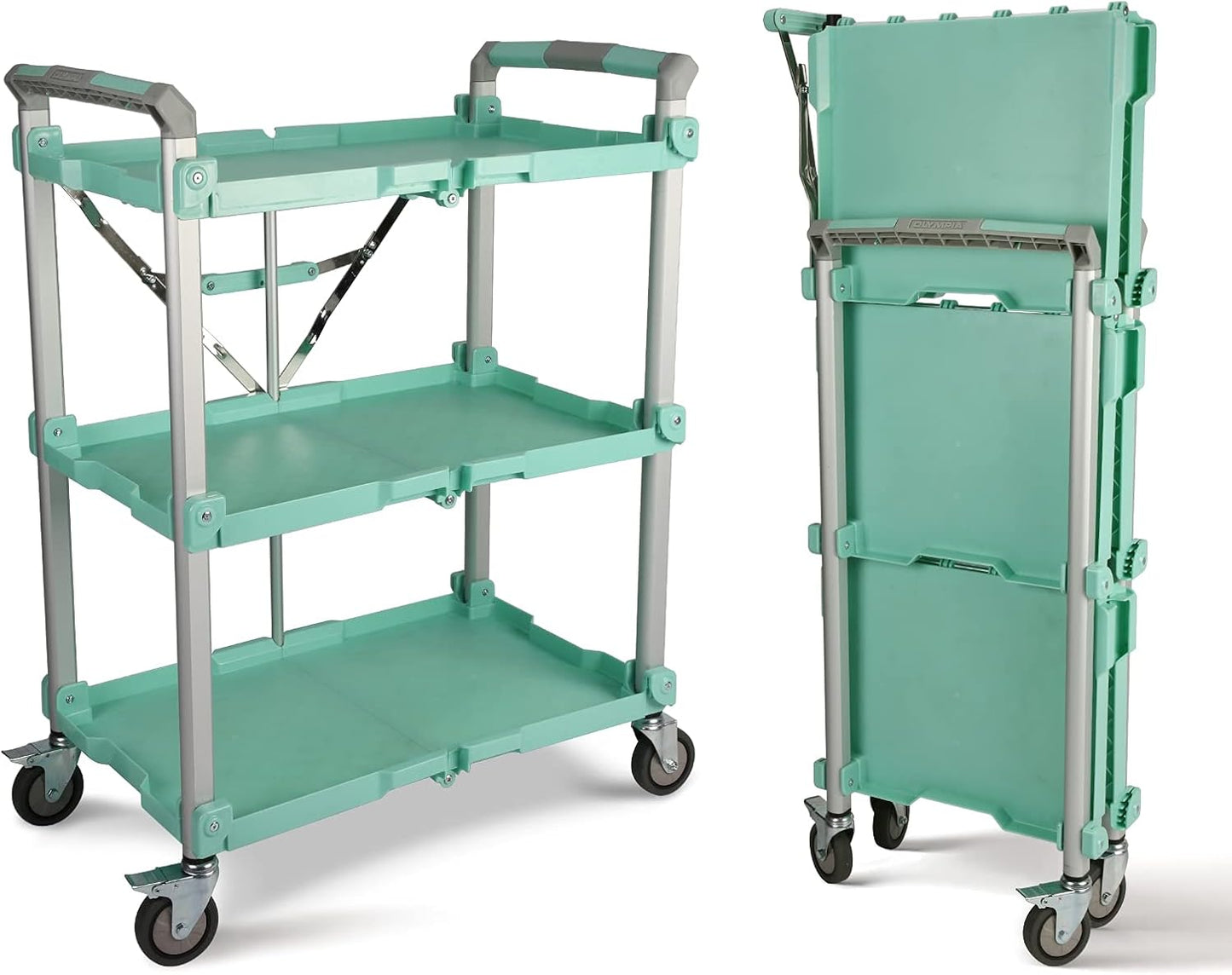 Olympia Tools 89-353 Pack N Roll Collapsible Service Cart, XL, 300LB Capacity, Teal