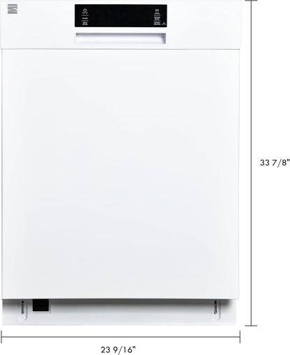Kenmore 24" Built-in Stainless Steel Tub Dishwasher EasyFlex 3rd, SmartWash, UltraWash Plus, TurboDry, and MoreSpace Adjustable Rack, Energy Star Certified, White