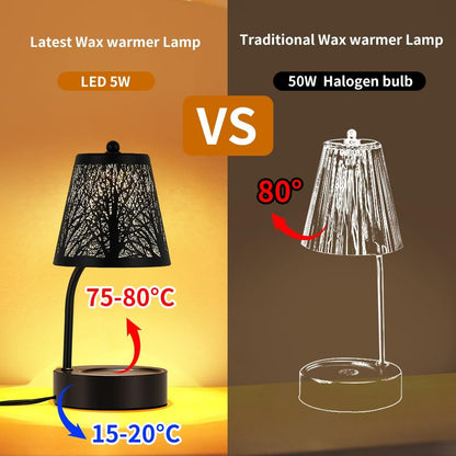 Black Tree ﻿Candle Warmer Lamp, LED Colors Changing Candle Warmer with Timer, Bedroom Living Room Home Decor Wax Melting Warmer for Jar Candles (Black Tree)