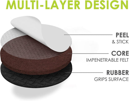 Slipstick GorillaPads Non Slip Furniture Pads/Gripper Floor Protectors (Set of 8) 2 Inch Round Self Adhesive Rubber Stoppers for Furniture Legs, CB151