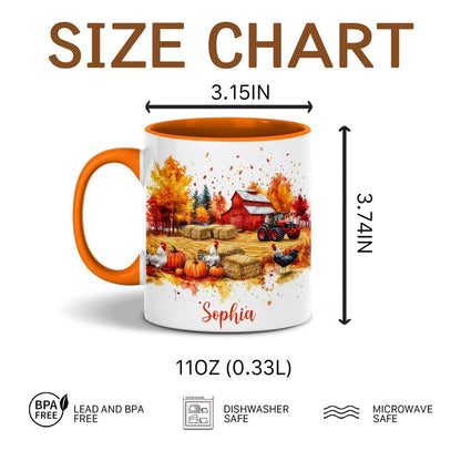 Personalized Fall Farm Coffee Mugs - Farm Lover Mugs Gift for Women Men - Fall Autumn Decor Gifts For Home Farmhouse Thanksgiving - Happy Fall Y'all Mug - 11oz Printed Ceramic Mug